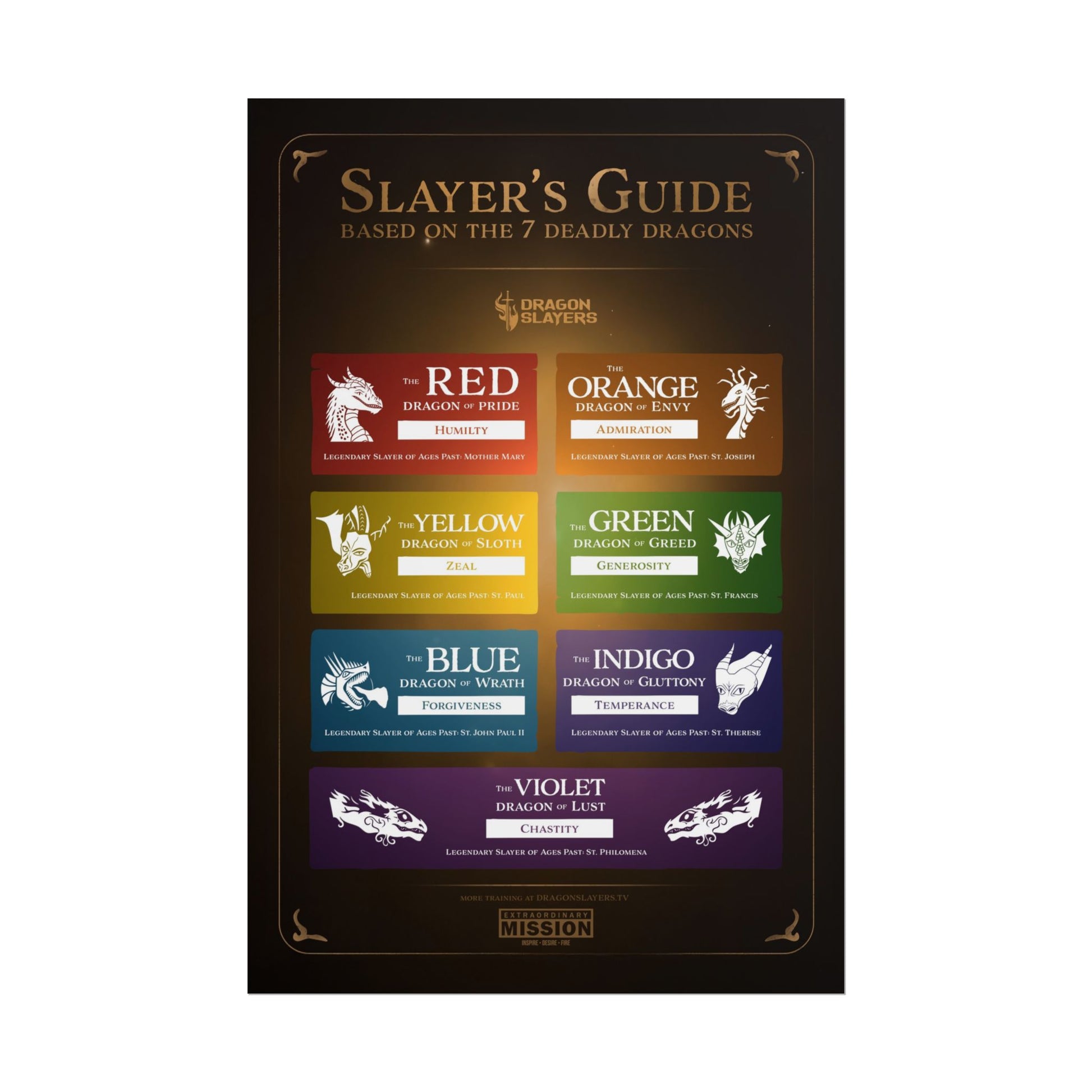 The Slayer's Guide to the 7 Deadly Dragons Poster Printify