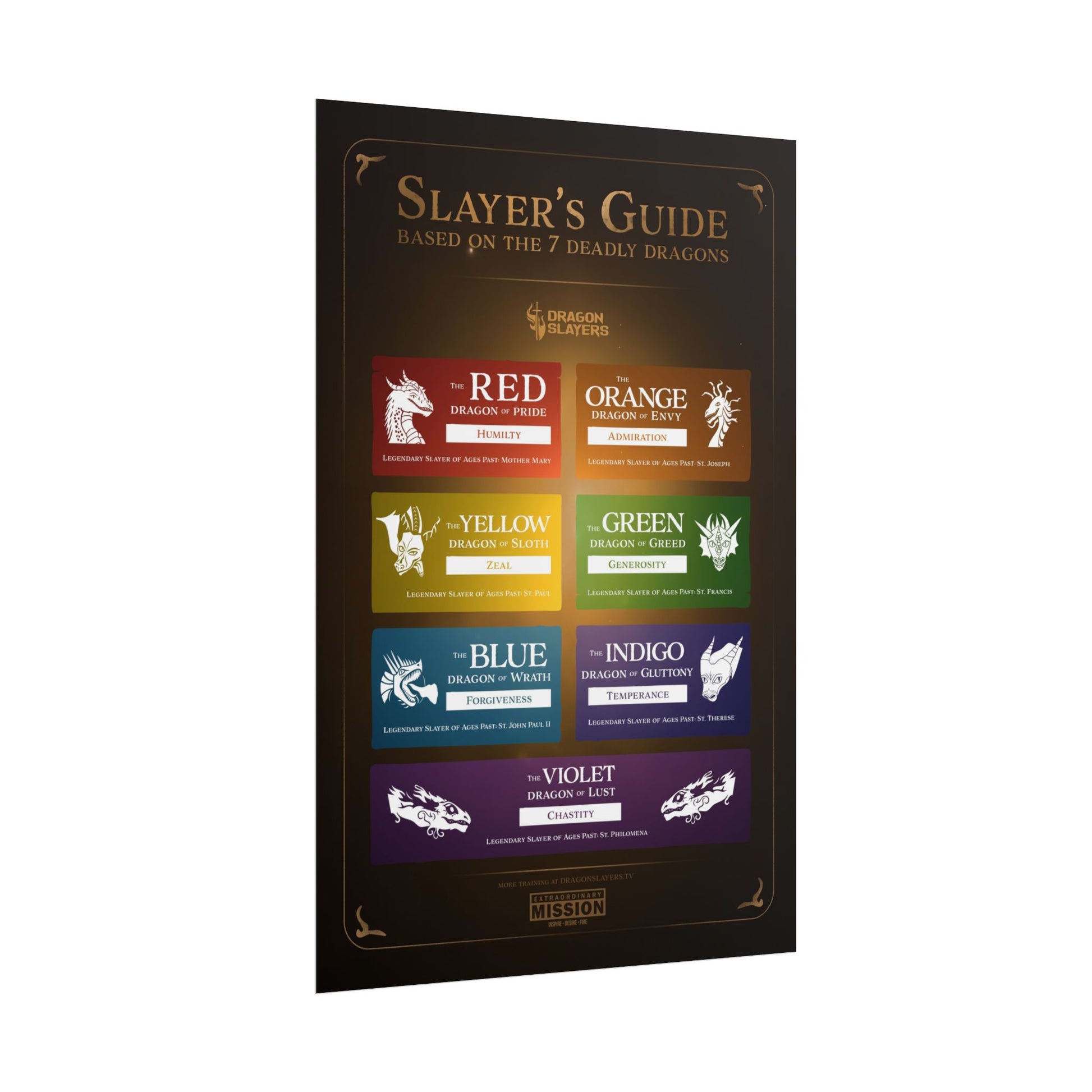 The Slayer's Guide to the 7 Deadly Dragons Poster Printify