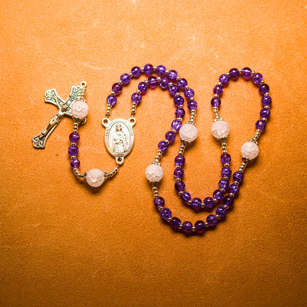 The Indigo Rosary of Temperance, handmade glass bead rosary for The Indigo Dragon of Gluttony