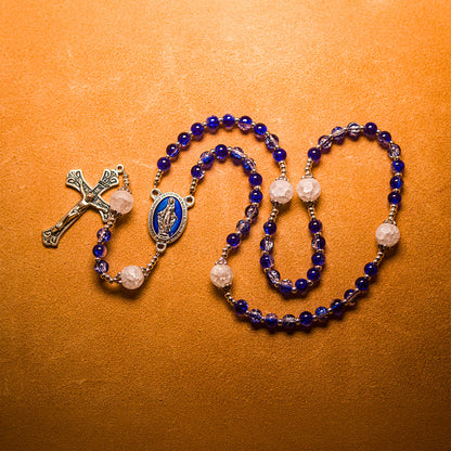 The Blue Rosary of Forgiveness, handmade glass bead rosary for The Blue Dragon of Wrath