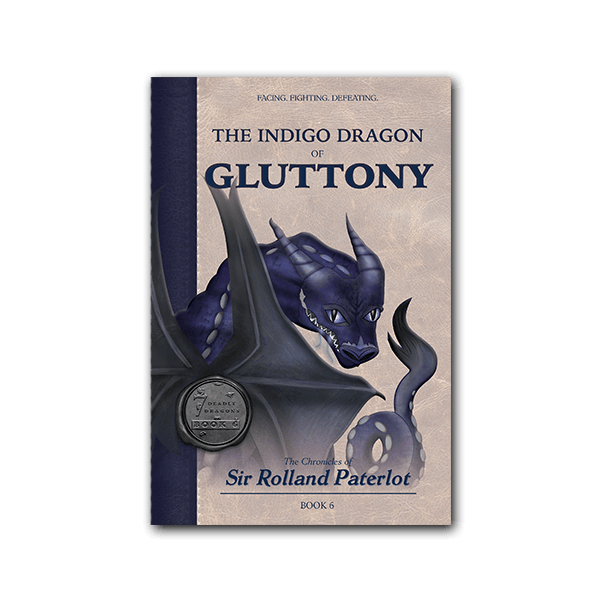 Front cover of The Indigo Dragon of Gluttony, Book 6
